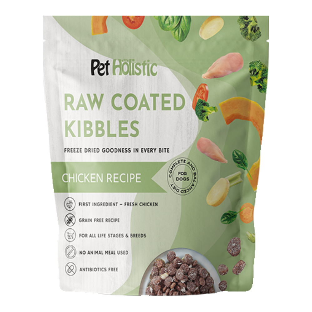 Pet Holistic RAW Coated Chicken Kibbles for Dogs 4.5lb (1.8kg)
