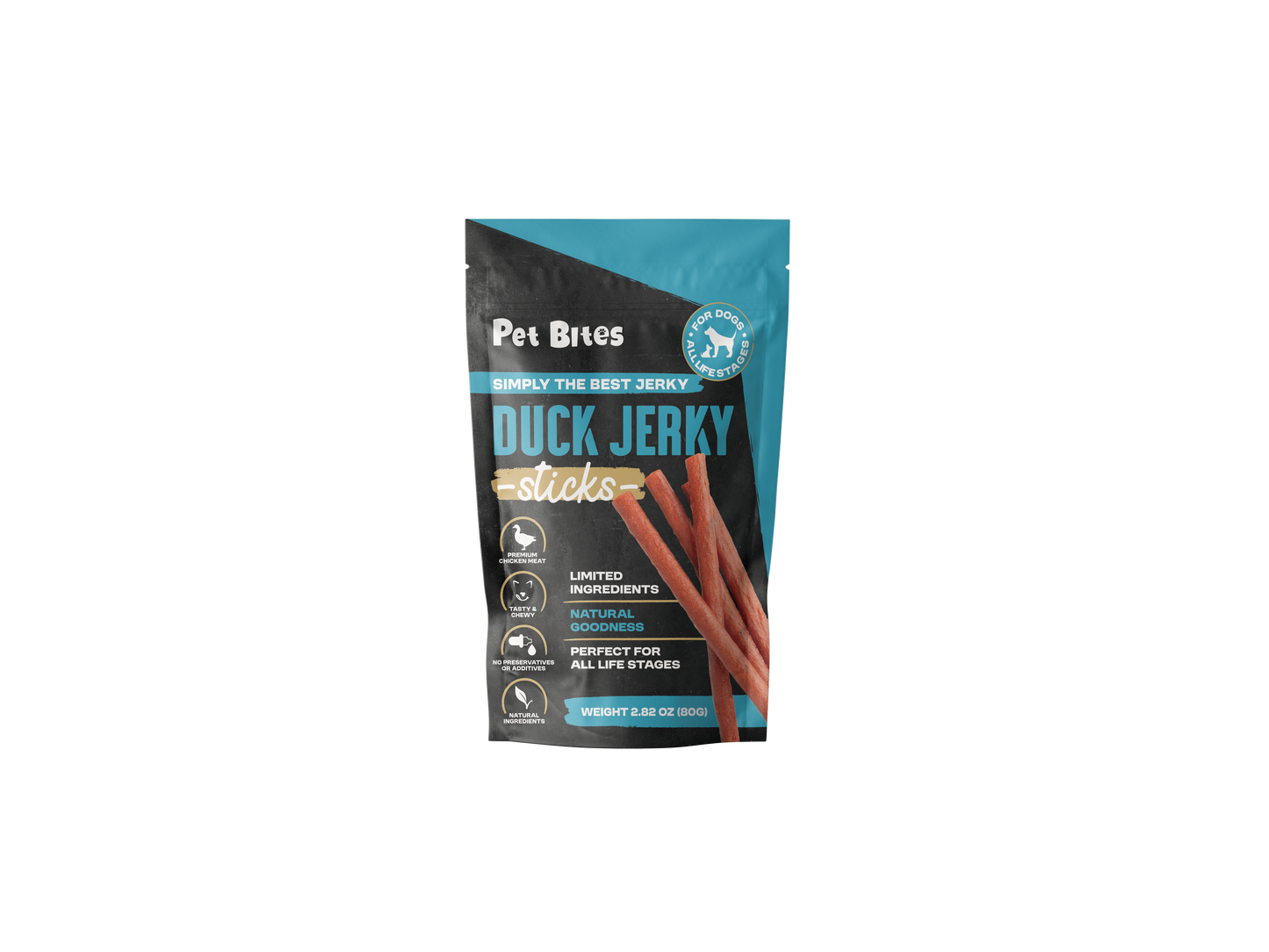 Pet Bites Duck Jerky Sticks for dogs 2.82oz/80g