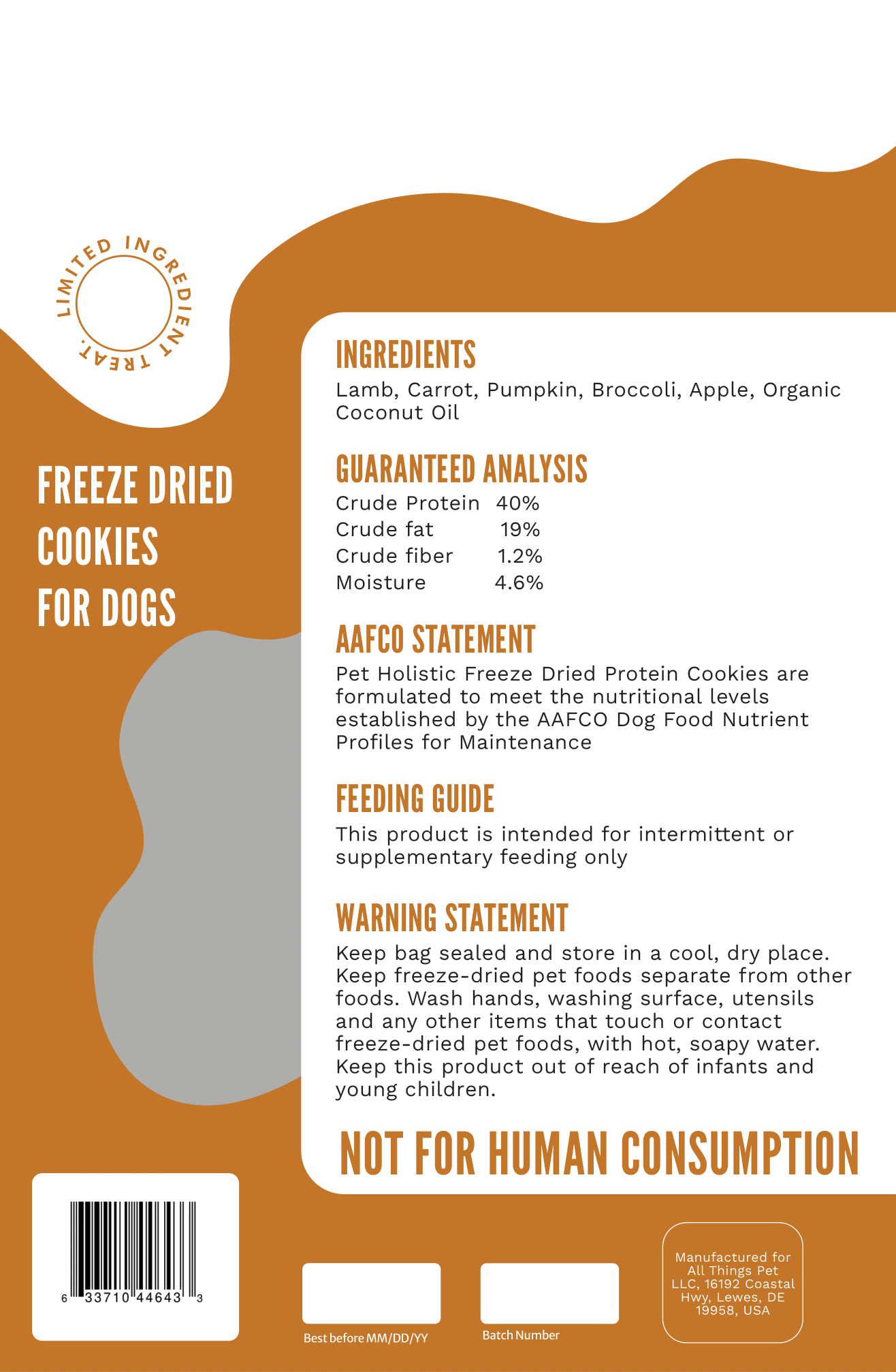 Pet Holistic Freeze Dried Lamb Protein Cookies 80g