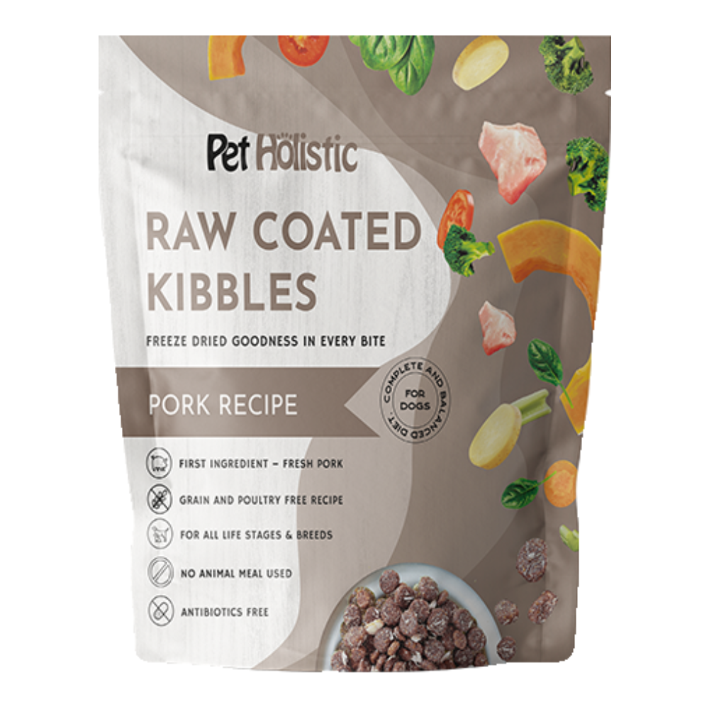 Pet Holistic RAW Coated Pork Kibbles for Dogs 4.5lb (1.8kg)