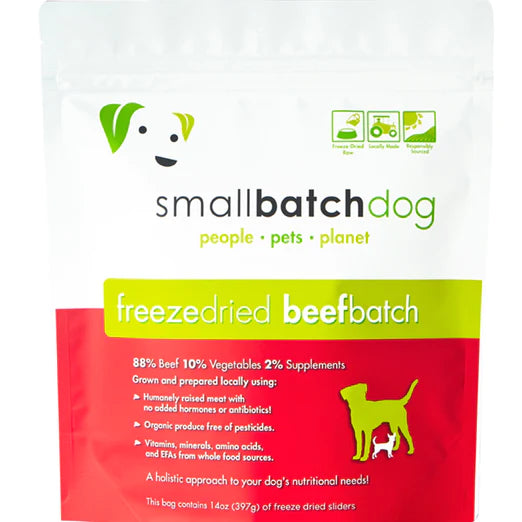 Smallbatch Beef Batch Sliders Freeze Dried Dog Food 14oz