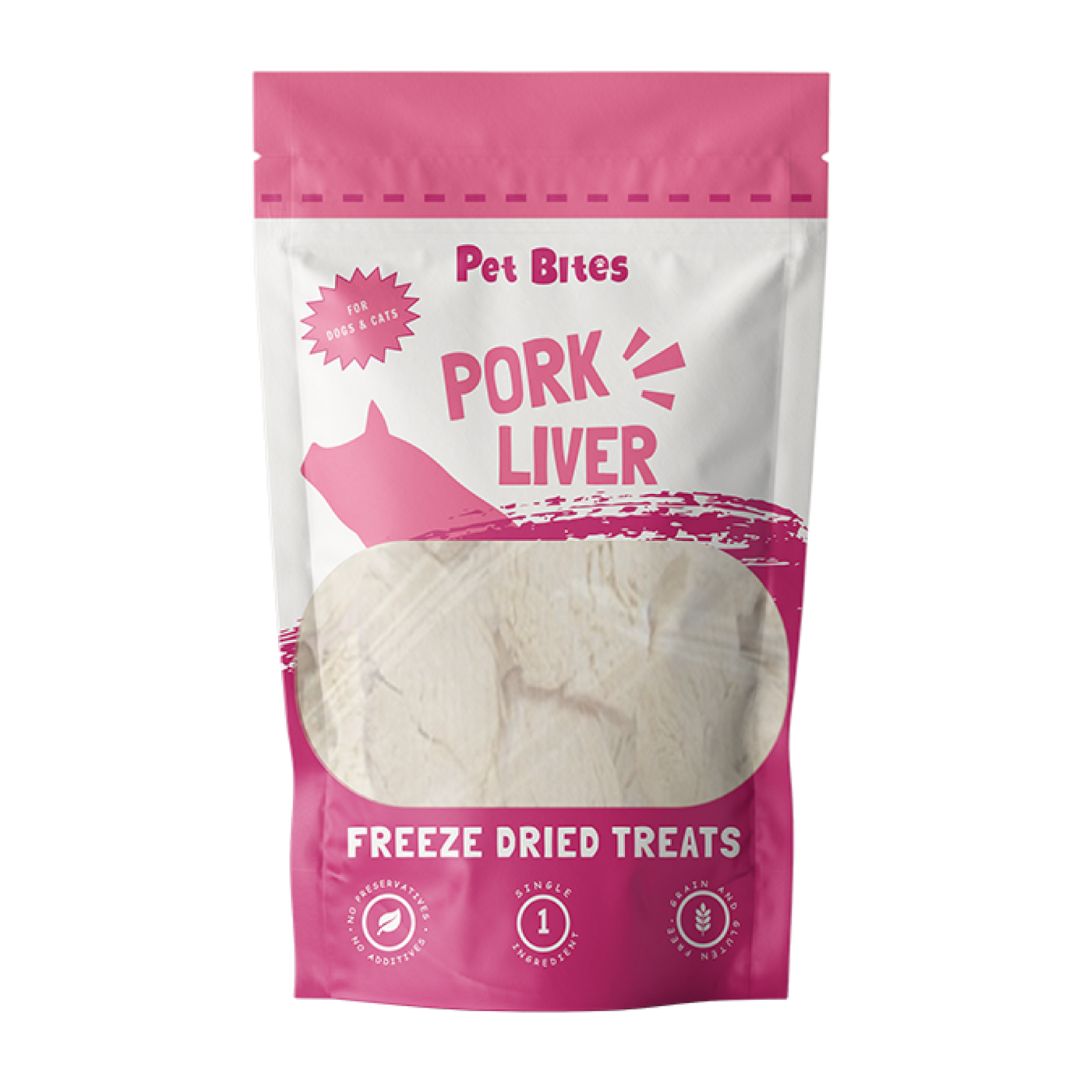 Pet Bites 100% Freeze Dried Treats Pork Liver 50g