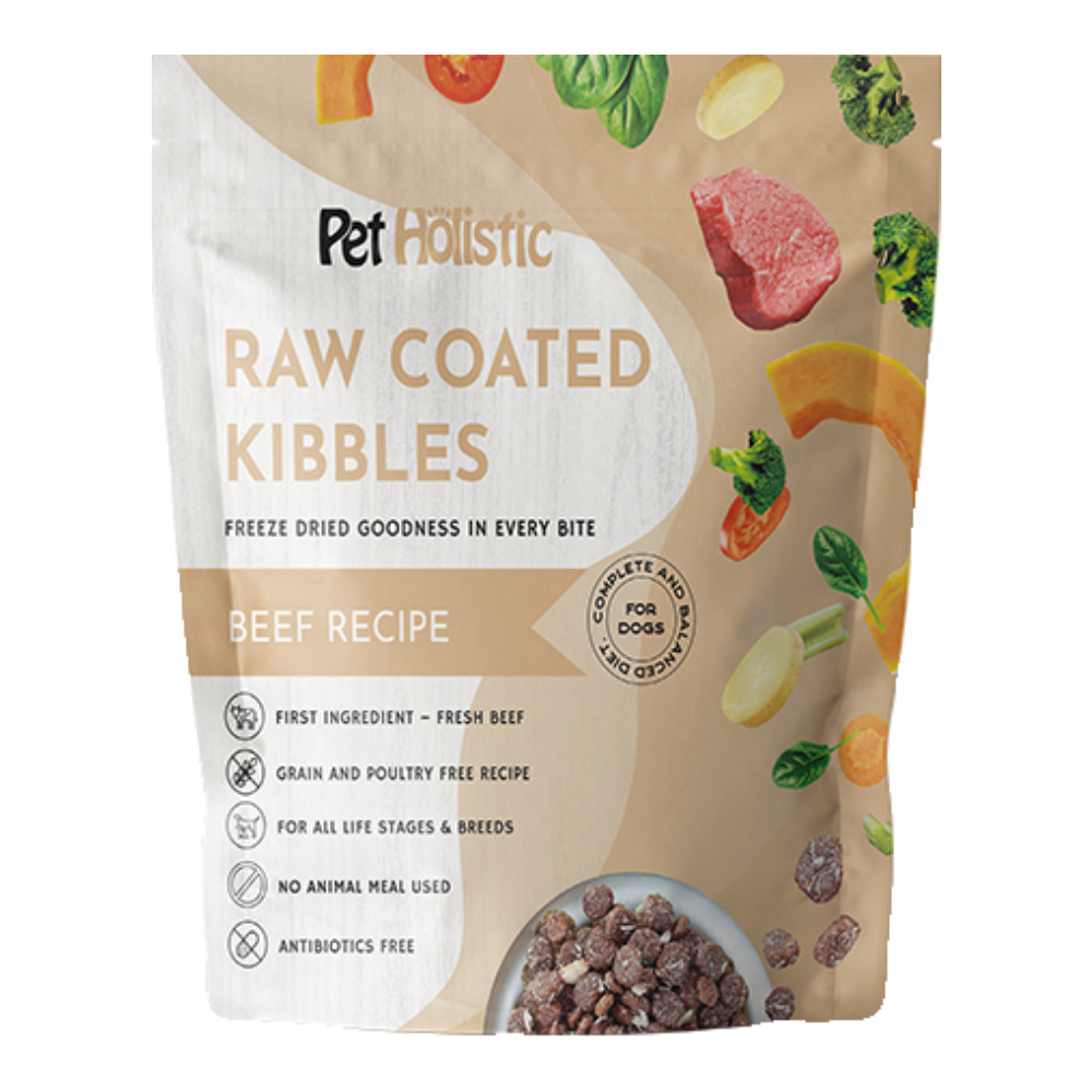 Pet Holistic RAW Coated Beef Kibbles for Dogs 4.5lb (1.8kg)