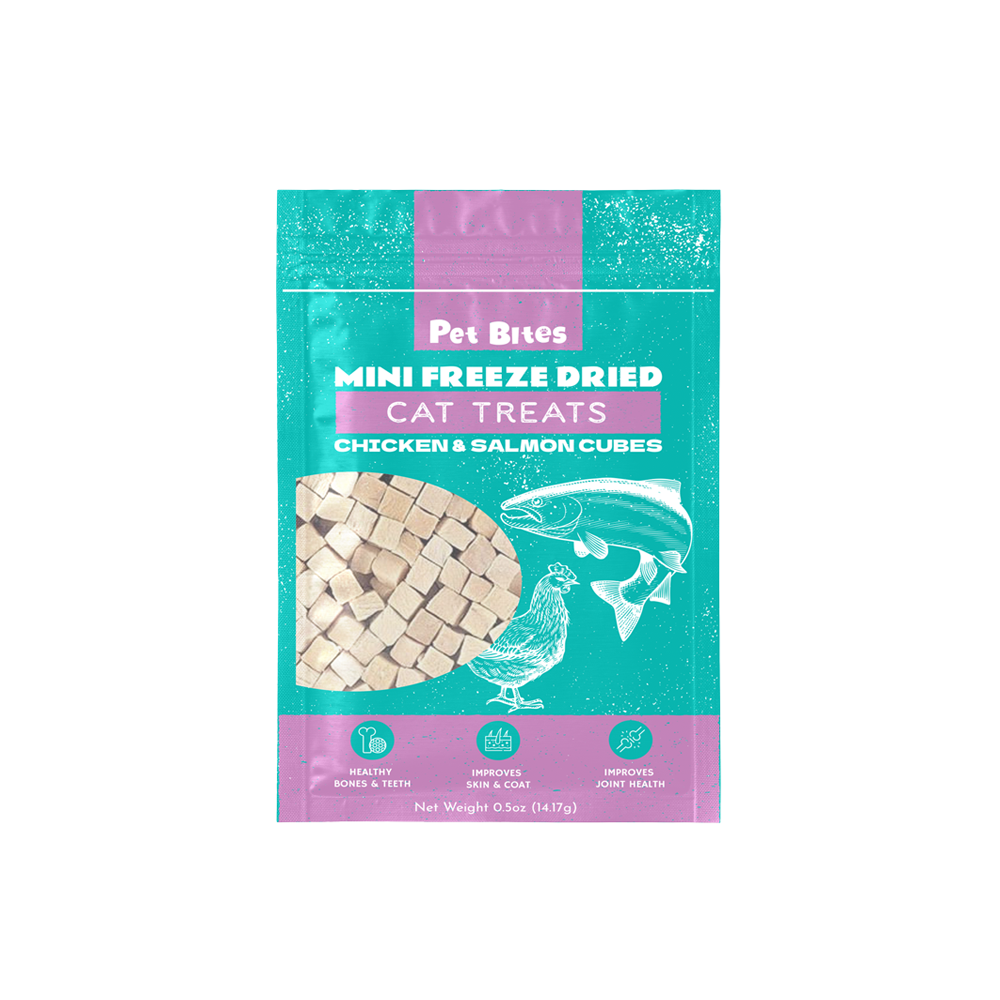 Pet Bites Mini Freeze Dried Chicken & Salmon Cubes for Cats