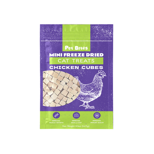 Pet Bites Mini Freeze Dried Chicken Cubes for Cats