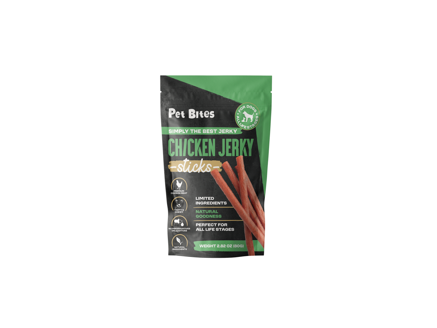 Pet Bites Jerky Sticks for dogs 2.82oz/80g