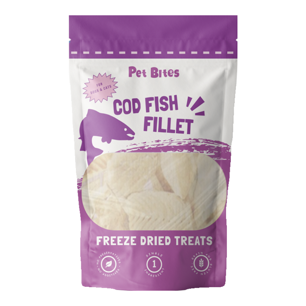 Pet Cod Fish Pet Bites 100% Freeze Dried Treats Cod Fish Fillet 50g – Pawsncare