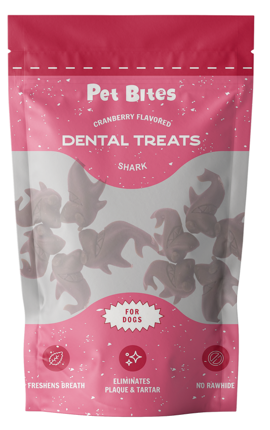 Pet Bites Dental Treats Cranberry Flavored Shark 85g
