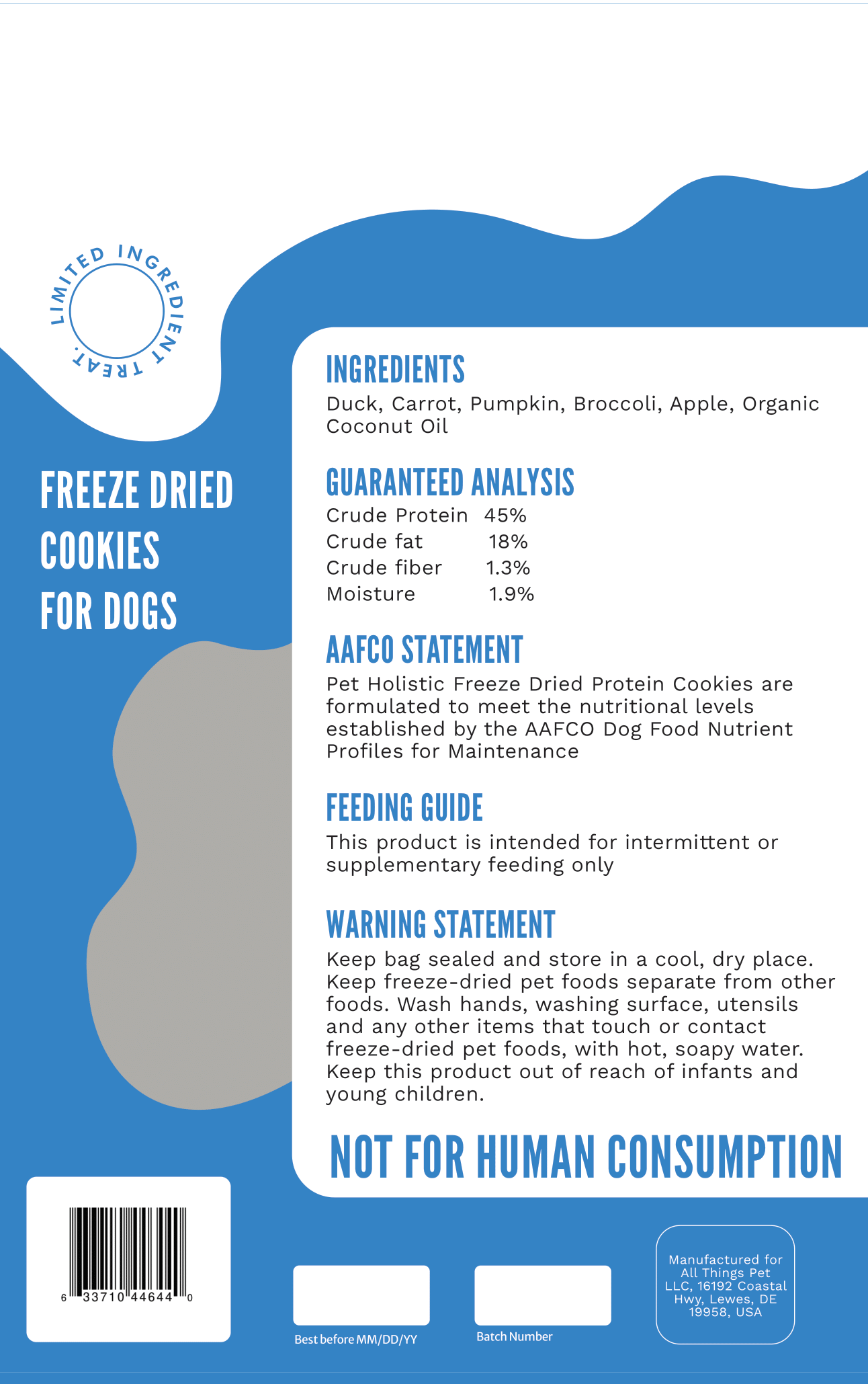 Pet Holistic Freeze Dried Duck Protein Cookies 79g/2.8oz