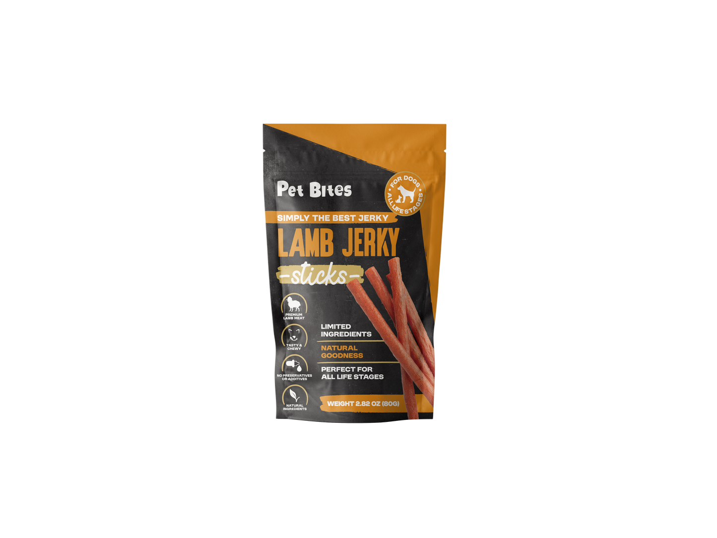 Pet Bites Lamb Jerky Sticks for dogs 2.82oz/80g