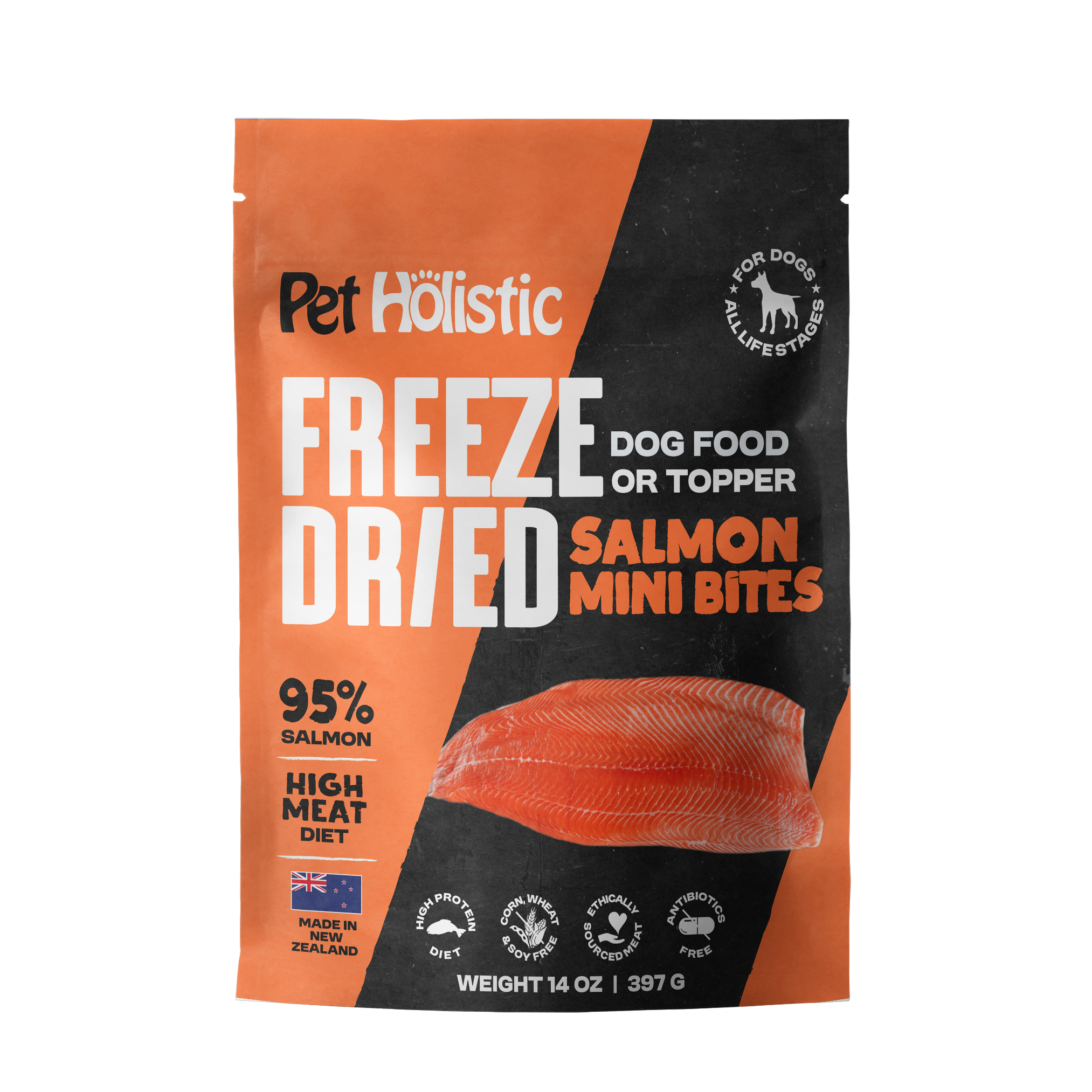 Pet Holistic Freeze Dried Salmon Mini Bites dog food or topper 325g/11 ...