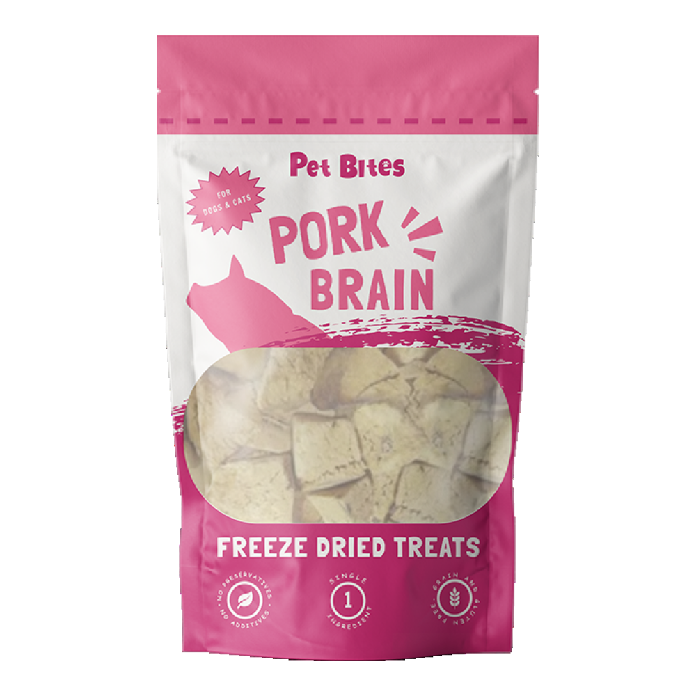 Pet Bites 100% Freeze Dried Pork Brain 50g