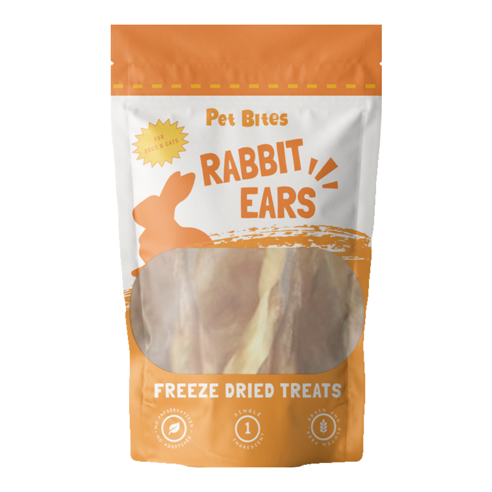 Pet Bites 100% Freeze Dried Rabbit Ears 56g