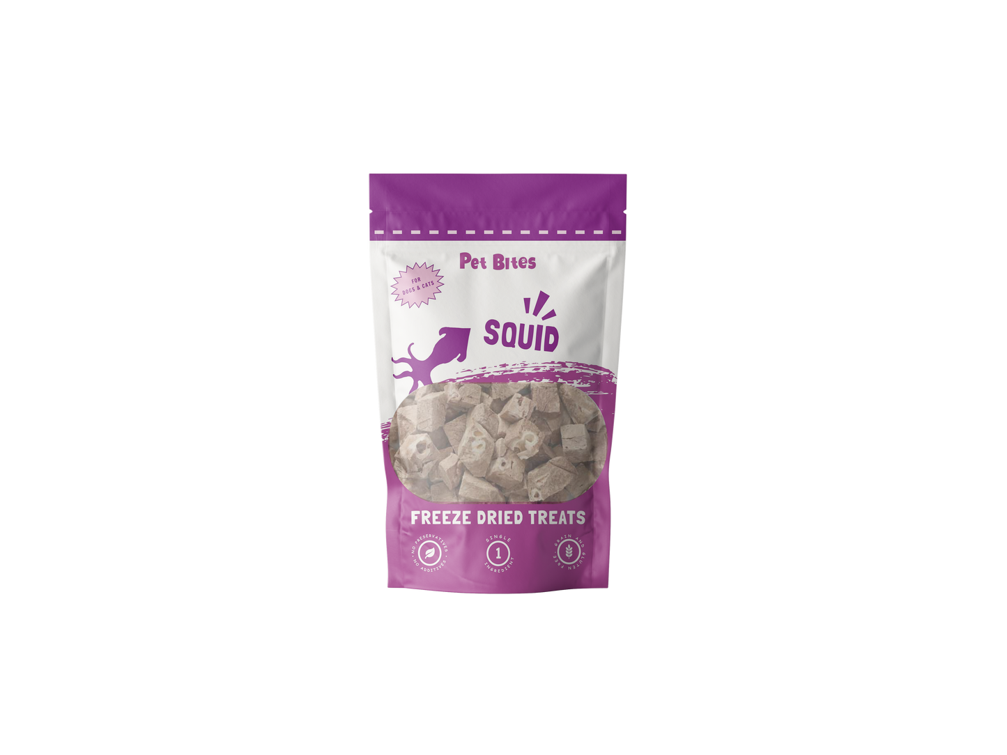 Pet Bites 100% Freeze Dried Treats Squid 50g