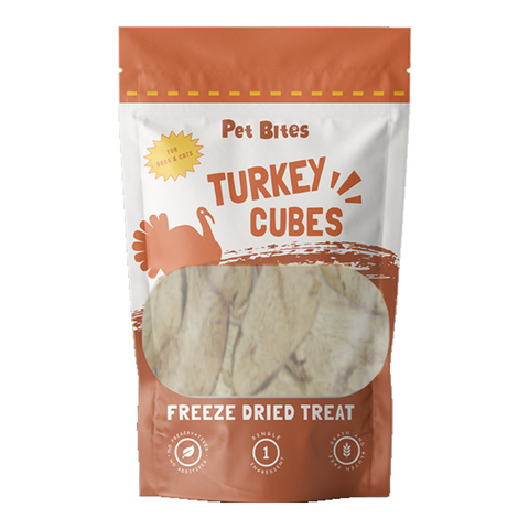 Pet Bites 100% Freeze Dried Turkey Cubes 48g