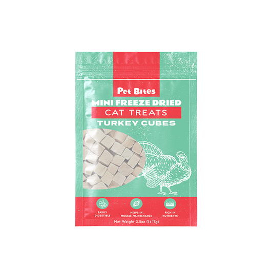 Pet Bites Mini Freeze Dried Turkey Cubes for Cats