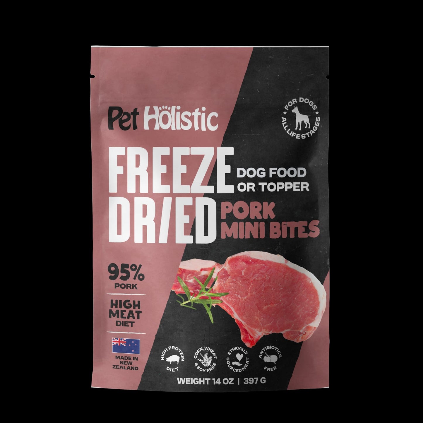 Pet Holistic Freeze Dried Mini Bites dog food or topper 397g/14oz and 325g/11.5oz