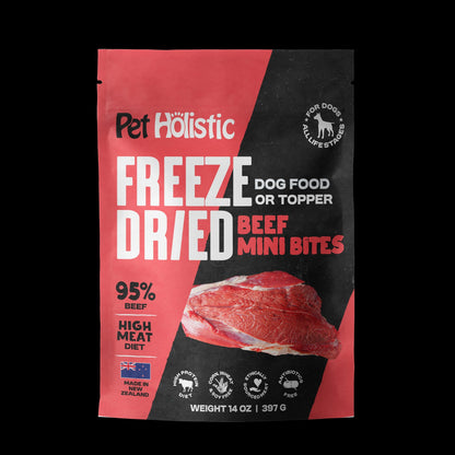 Pet Holistic Freeze Dried Mini Bites dog food or topper 397g/14oz and 325g/11.5oz