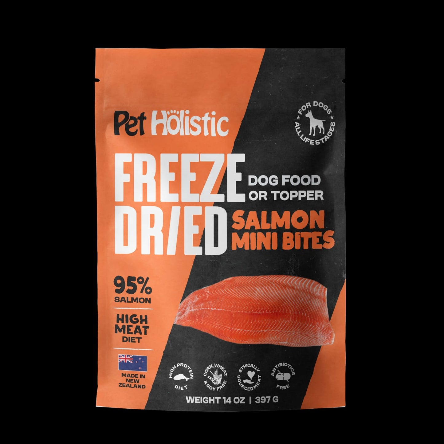Pet Holistic Freeze Dried Mini Bites dog food or topper 397g/14oz and 325g/11.5oz