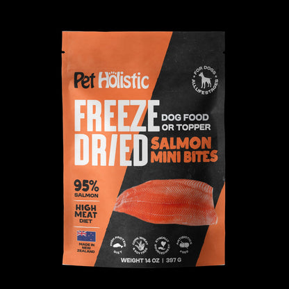 Pet Holistic Freeze Dried Mini Bites dog food or topper 397g/14oz and 325g/11.5oz