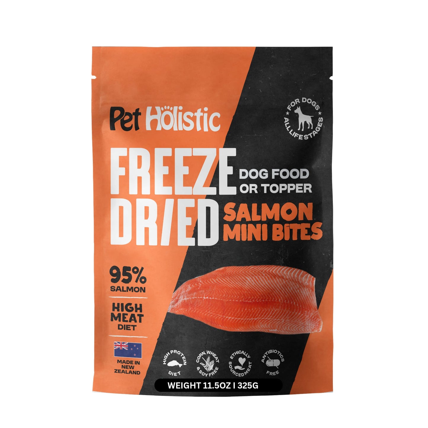 Pet Holistic Freeze Dried Mini Bites dog food or topper 397g/14oz and 325g/11.5oz