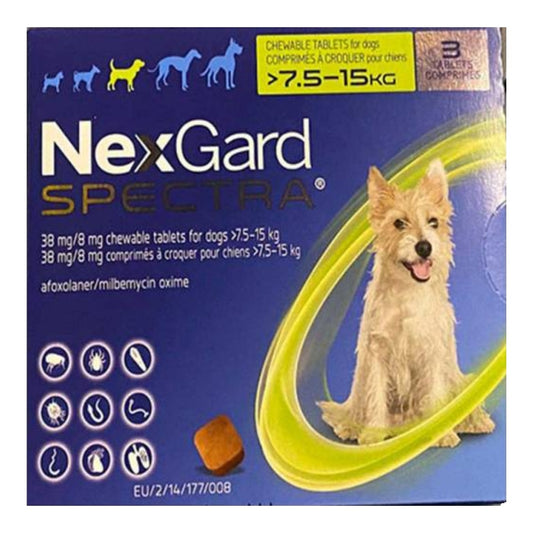 NexGard® Spectra Chewable Tablet for Medium Dogs (7.5kg - 15kg)